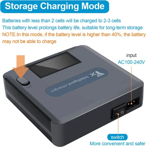 Vista 4 de Hanatora Cargador paralelo LCD con carga de almacenamiento para DJI Mavic 3/Cine/Classic/Pro/Enterprise Batería, Display Rapid Multi Charging Hub