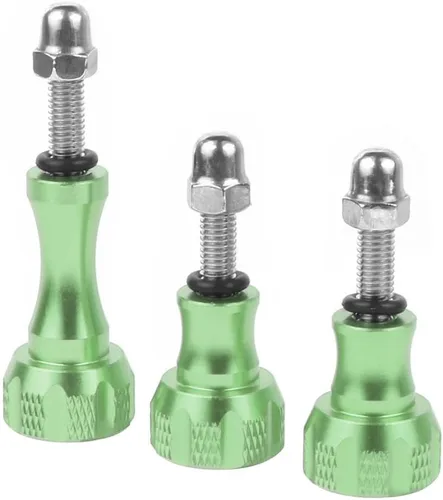 Vista 12 de Tornillos adaptadores de tuerca de perno de aluminio CNC de pulgar largo y corto, compatibles con GoPro Hero 8 7 6 5 4 Connector (negro)