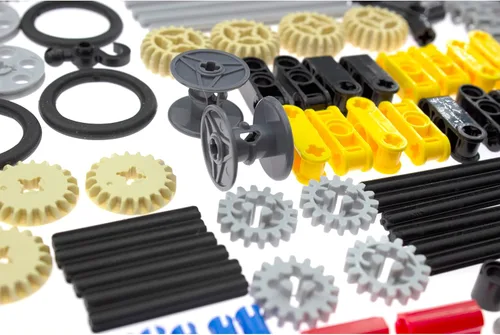 Vista 9 de ASTEM 270PCS Technic-Parts.Gear-Differential-Gearbox-Rack, Pin-Connector Eje Cruz Eje Conector-Pieza-Conjunto de Cadena-Enganche-Pins Conector