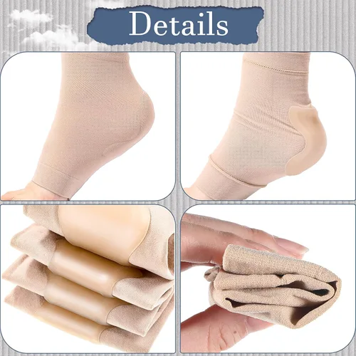 Vista 5 de Haysandy 2 pares de mangas de protección de tendón de Aquiles, protector de talón para bursitis, tendinitis, ternura, cojín y protección de golpes