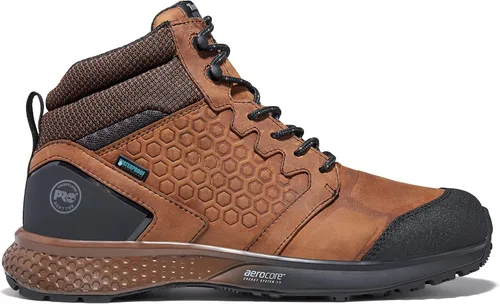 Vista 6 de Timberland PRO para hombre, bota de trabajo Reaxion Mid con puntera blanda Marrón/Negro