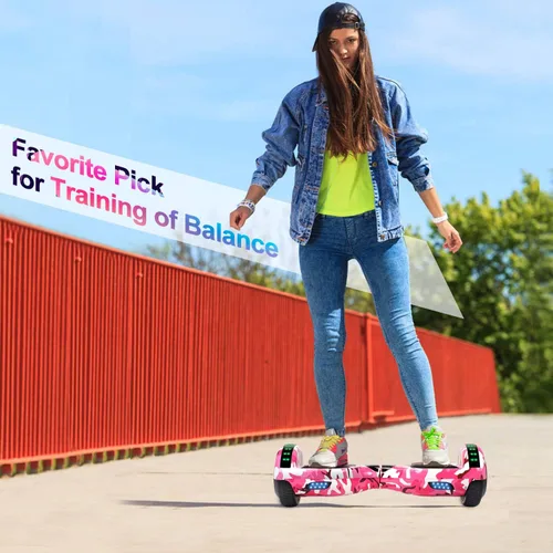 Vista 7 de FLYING-ANT Hoverboards Certificado UL 6.5 Patinete Inteligente Scooter Eléctrico de Dos Ruedas con Autobalance con Luz Bolsa Gratis y Cargador Rosa