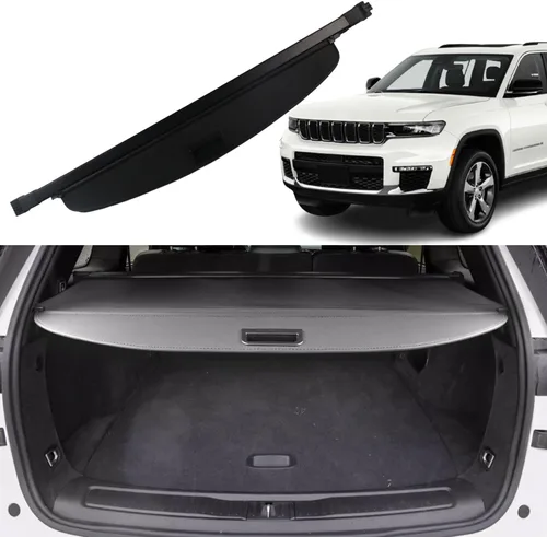 Vista 7 de Cubierta retráctil negra para maletero trasero de carga, compatible con Jeep Grand Cherokee 2011-2019 2020 2021, cubierta de seguridad