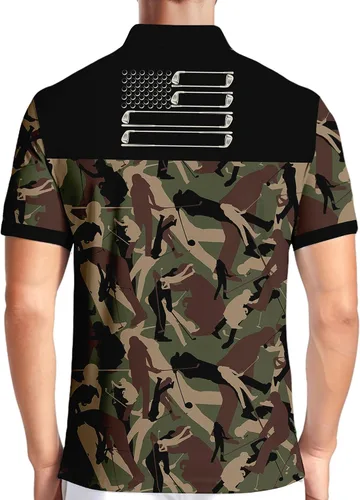 Vista 2 de HIVICHI Divertidas camisas de golf para hombre, diseño de estampado loco, colorido, salvaje, novedoso, que absorbe la humedad, polo para hombre