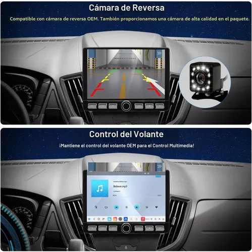 Vista 5 de QLED Radio para Ford Transit 150 250 350 versión base 2015 2016 2017 2018 2019 actualización, pantalla táctil de reemplazo estéreo, Carplay Android