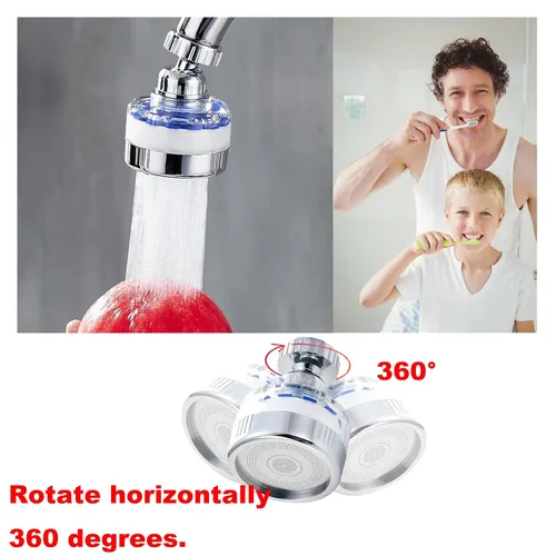 Vista 2 de Filtro de grifo giratorio de 360 grados, filtro de grifo de agua para fregadero, purificador de agua para cocina y baño, elimina metales pesados
