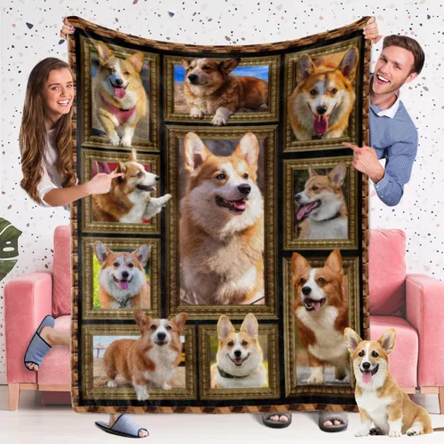 Vista 9 de Corgi Kids - Manta suave y mullida de 40 x 50 pulgadas, multicolor, microfibra, patrón de animales, moderna, ligera, lavable a máquina