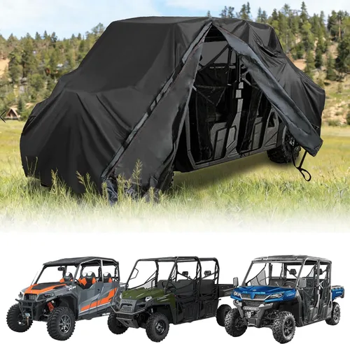 Vista 9 de QYMOTO Fundas universales UTV de 2 a 3 plazas, lado a lado, cubierta UTV resistente al viento, impermeable, protección al aire libre para Polaris
