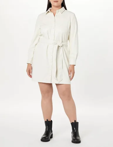 Vista 5 de The Drop Vestido camisero de cuero vegano Sam para mujer