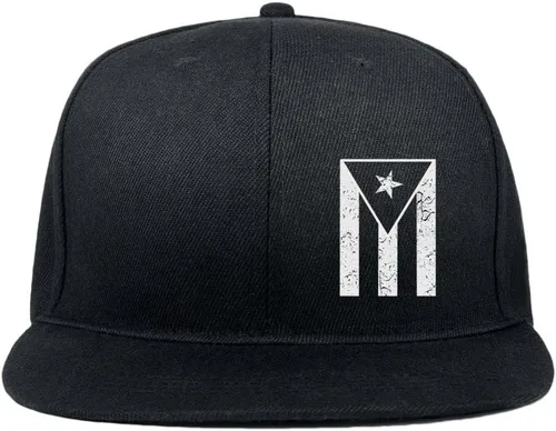 Vista 45 de Puerto Rico Hat Snapback Hats for Men Women, Puerto Rico Flag Design, Anjustable Trucker Cap Flat Brim