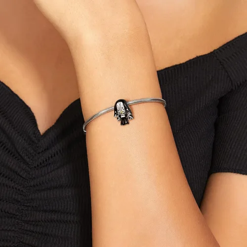 Vista 5 de Dijes de calavera para mujer, pulsera de plata de ley 925, dijes de anime para serpiente europea, collar para hija, hermana, regalos de cumpleaños