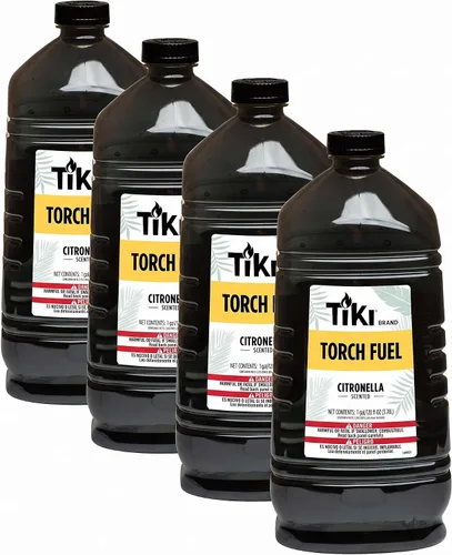Vista 7 de Antorcha de Citronela de la marca Tiki - 1 galón (128 oz.), fácil de verter, de larga duración para antorchas de exterior y antorchas de mesa