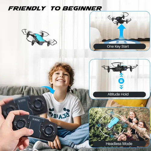 Vista 4 de SIMREX X300C Mini Drone con Cámara 720P HD FPV, Cuadricóptero a Control Remoto Plegable con Mantenimiento de Altitud, Flip 3D, Modo Sin Cabeza