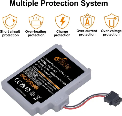 Vista 4 de Pickle Power Wii U Gamepad Battery WUP-012 WUP-010 Rechargeable Battery Pack for Nintendo Wii U Gamepad