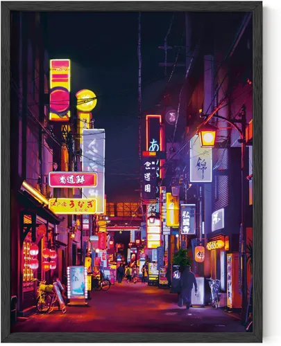Vista 18 de HAUS AND HUES Póster de Tokio, arte de pared de neón de anime japonés, decoración urbana de luces de ciudad de Tokio, póster genial de Cyberpunk