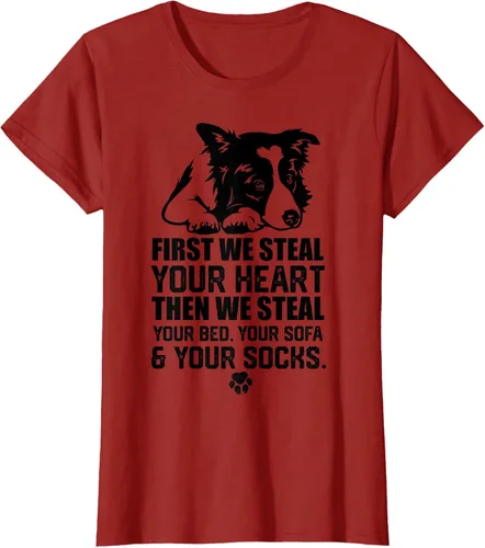 Vista 58 de Border Collie Steal Your Heart Steal Your Bed - Camiseta de sofá, Gris