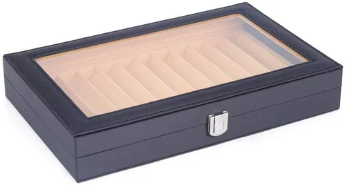 Vista 3 de Ethedeal - Caja expositora de 12 ranuras para bolígrafos, caja de almacenamiento para bolígrafos estilográficas, caja organizadora de coleccionistas