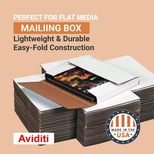 Vista 3 de BOX USA Cajas de envío pequeñas de 9.625 pulgadas de largo x 6.625 pulgadas de ancho x 1.25 pulgadas de alto, paquete de 50 cajas de cartón