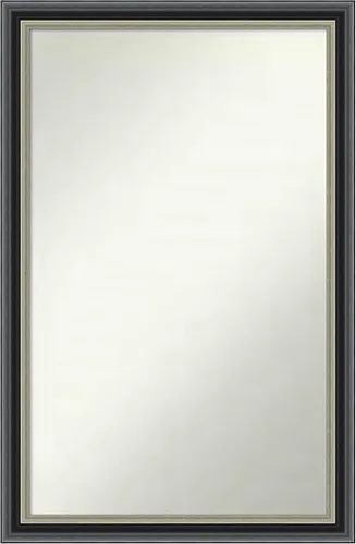 Vista 254 de Amanti Art Espejo de baño negro para sobre el fregadero, 23 x 23 pulgadas, espejo cuadrado negro Ashton, marco de madera tradicional mediano, se