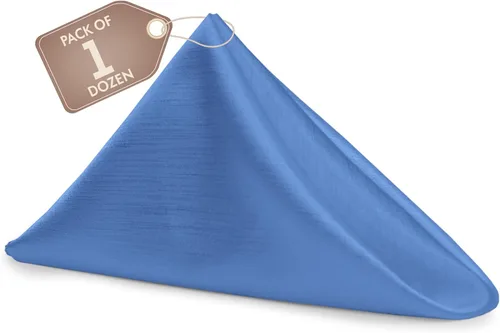 Vista 164 de Ultimate Textile -1 docena - Reversible Shantung Satin - Majestic - Servilletas de tela Majestic de 17 x 17 pulgadas color azul pizarra