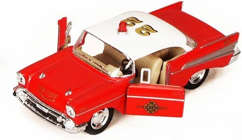 Vista 9 de KiNSMART 1957 Chevy Bel Air Coupé 1:40 Escala 5" Die Cast Metal Coche de Juguete Clásico (Amarillo)