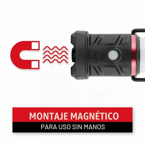 Vista 4 de COAST EAL13 Luz de emergencia LED de doble color, 330 lúmenes, AAA o recargable, a prueba de tormentas, compacta y duradera para acampar