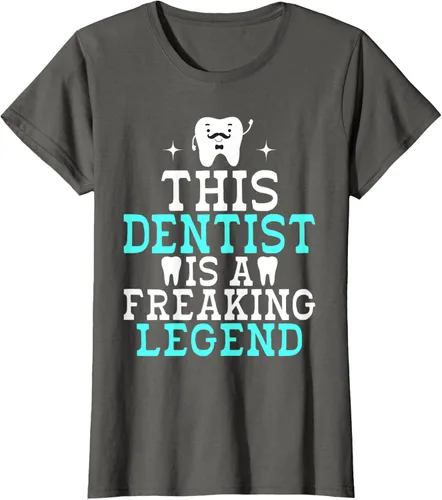 Vista 8 de Camiseta con texto en inglés «This Dentist is a freaking Legend Dentist», Negro