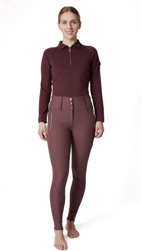 Vista 3 de HORZE Tiana Equestrian - Polo de entrenamiento de manga larga con malla para mujer