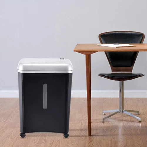 Vista 3 de Trituradora de papel microcortada Minute resistente, con tarjetas de CD/crédito, capacidad de trituración de 5 hojas