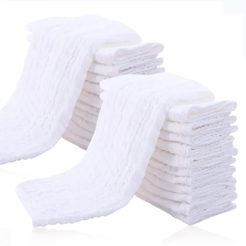 Vista 34 de Cute Castle Paquete de 24 paños de muselina para bebé, 100% algodón, ultra absorbentes, grandes, 20 x 10 pulgadas, trapos de leche súper Aguamarina