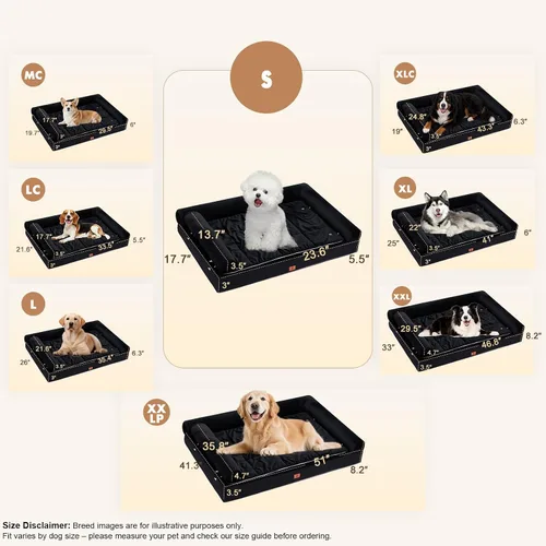 Vista 7 de GTPLAYER Dog Bed, Egg-Crate Foam Pressure Relief with Waterproof Washable Pet Bed 23.6" with 2-in-1 Cooling/Warming Pad, Non-Slip Bottom, Detachable