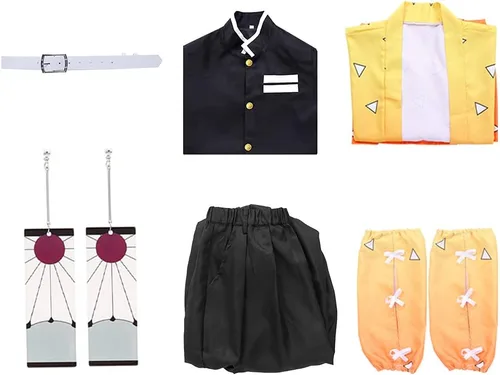 Vista 6 de Zenitsu Cosplay Costume Adult Zenitsu Kimono Cosplay for Halloween Anime Costume Women Kids