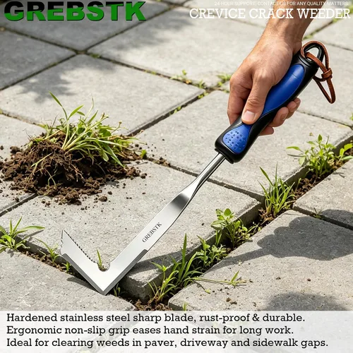 Vista 6 de GREBSTK - Herramienta ligera y afilada de acero inoxidable Razor-Sharp Rust-Resistant L-Shaped Blade, Comfortable Non-Slip Handle, for Patio