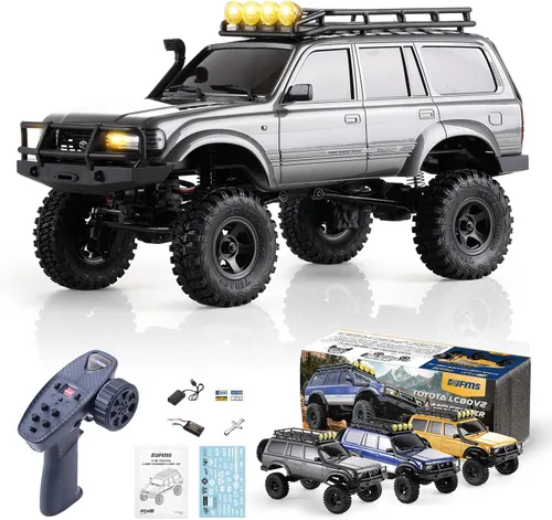 Vista 11 de BEEZRC FMS RC Crawler 1/18 FCX18 Land Cruiser LC80 RTR Toyota con licencia 4WD RC Rock Truck 2.4Ghz 900mAh Hobby Grade RC Car Model Mini Auto de Azul