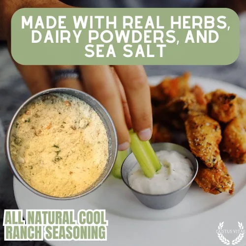 Vista 3 de All Natural Cool Ranch Seasoning - Auténtica mezcla de especias gourmet artesanales - Sin OMG - 2 oz - Lote pequeño - Lata magnética - Gustus Vitae