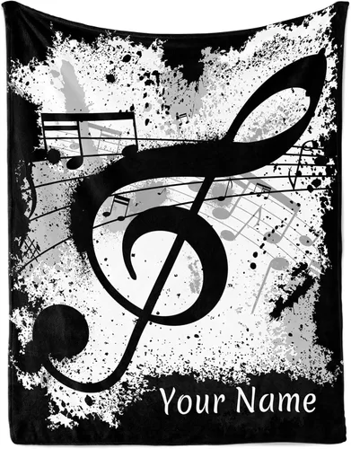 Vista 18 de Jekeno Regalos personalizados de guitarra para mujeres y hombres, impresión de manta de guitarra, manta personalizada con nombre, mantas de franela