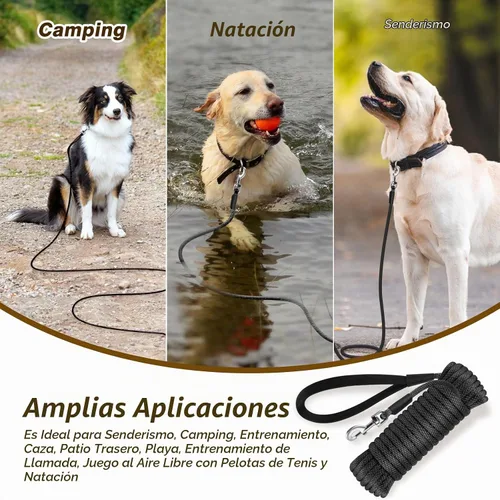 Vista 6 de Lynxking - Correa de control para perros - Correa larga de adiestramiento para perros - Línea de seguimiento con asa cómoda - Cuerda para cachorros