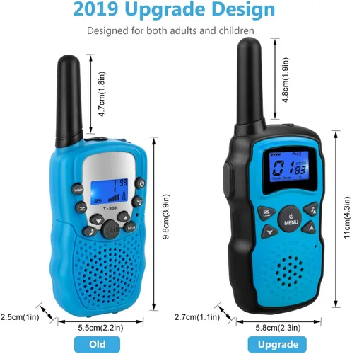 Vista 3 de Wishouse Walkie Talkies recargables para niños, paquete de 4 con 2 cargadores USB, radios bidireccionales de largo alcance para adultos y familia