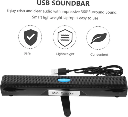 Vista 6 de TEHAUX -19 Altavoz Mini Barra De Sonido Módulo Estéreo 360 ° Sonido Surround Compatible Tv Tablet