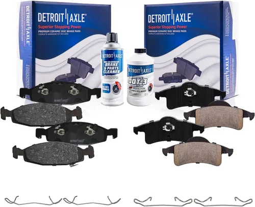 Vista 63 de Detroit Axle - Pastillas de Freno Delantero Izquierdo Reemplazo de Pinza de Disco para Dodge Ram 1500 Dakota Mitsubishi Raider - Juego de 3 piezas