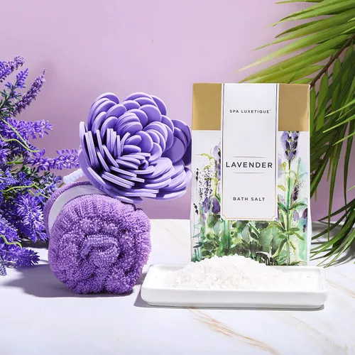 Vista 6 de Spa Luxetique Cestas de regalo para mujeres, regalos de spa de lavanda para mujeres, 12 piezas, regalos de cumpleaños para mujeres, juego de regalo