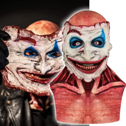 Vista 5 de Bulex Halloween Creepy Mask with Removable Magnet Scary Face Zombie Prorp Skull Mask - Double Layer Face Splittable Mask