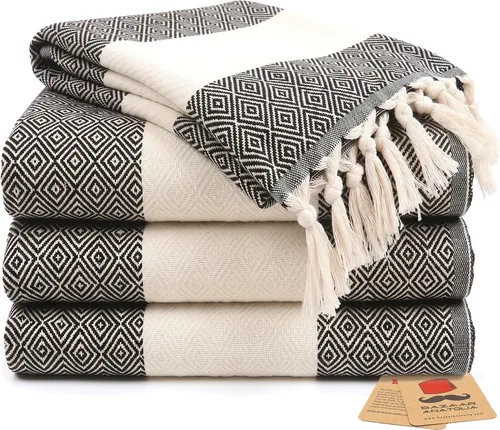 Vista 19 de Bazaar Anatolia Toallas de mano – Juego de 4 39 x 19 pulgadas – Toalla de mano turca a rayas para baño, 100% algodón, cocina, cara, cabello, té