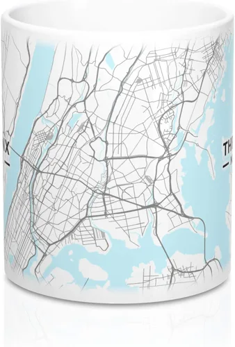 Vista 2 de The Bronx, New York NY Map Taza (11 oz)