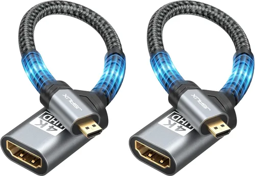 Vista 9 de JSAUX Adaptador Micro HDMI a HDMI, Cable Adaptador Micro HDMI Macho a HDMI Hembra, 4K@60Hz HDR 3D 18Gbps - Negro 4K @60Hz HDR 3D Dolby 18Gbps