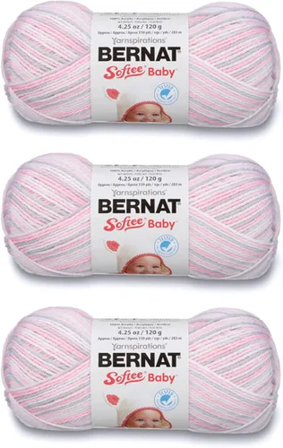 Vista 11 de Bernat Softee Baby Cotton Aqua Mist - Ovillo de lana para bebé, paquete de 3 unidades de 4.25 onzas, mezcla, 3 DK (ligero), 254 yardas