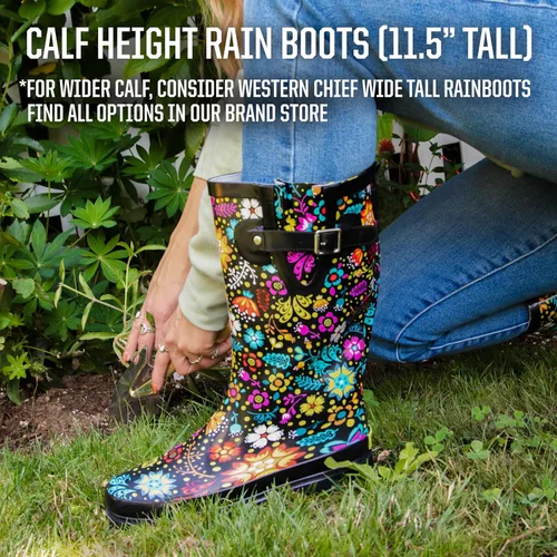 Vista 6 de Western Chief Botas de lluvia altas e impermeables para mujer, para exterior y jardín