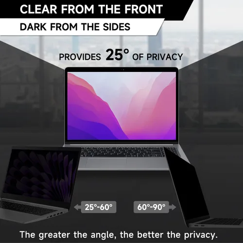 Vista 3 de Paquete de 2 protectores de pantalla de privacidad compatibles con MacBook Pro de 13 pulgadas (2016, 2017, 2018, 2019, 2020, 2021, 2022, M1, M2)