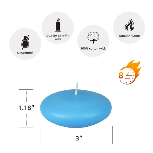 Vista 5 de Zest Candle Velas flotantes azul claro de 3 pulgadas