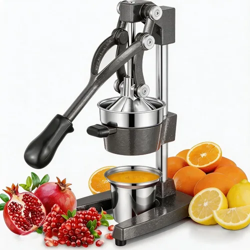 Vista 14 de Prensa Manual de Mano de Hierro Fundido Comercial de Servicio Pesado Naranja Cítricos Limón Lima Toronja Granada Exprimidor de Jugo de Fruta
